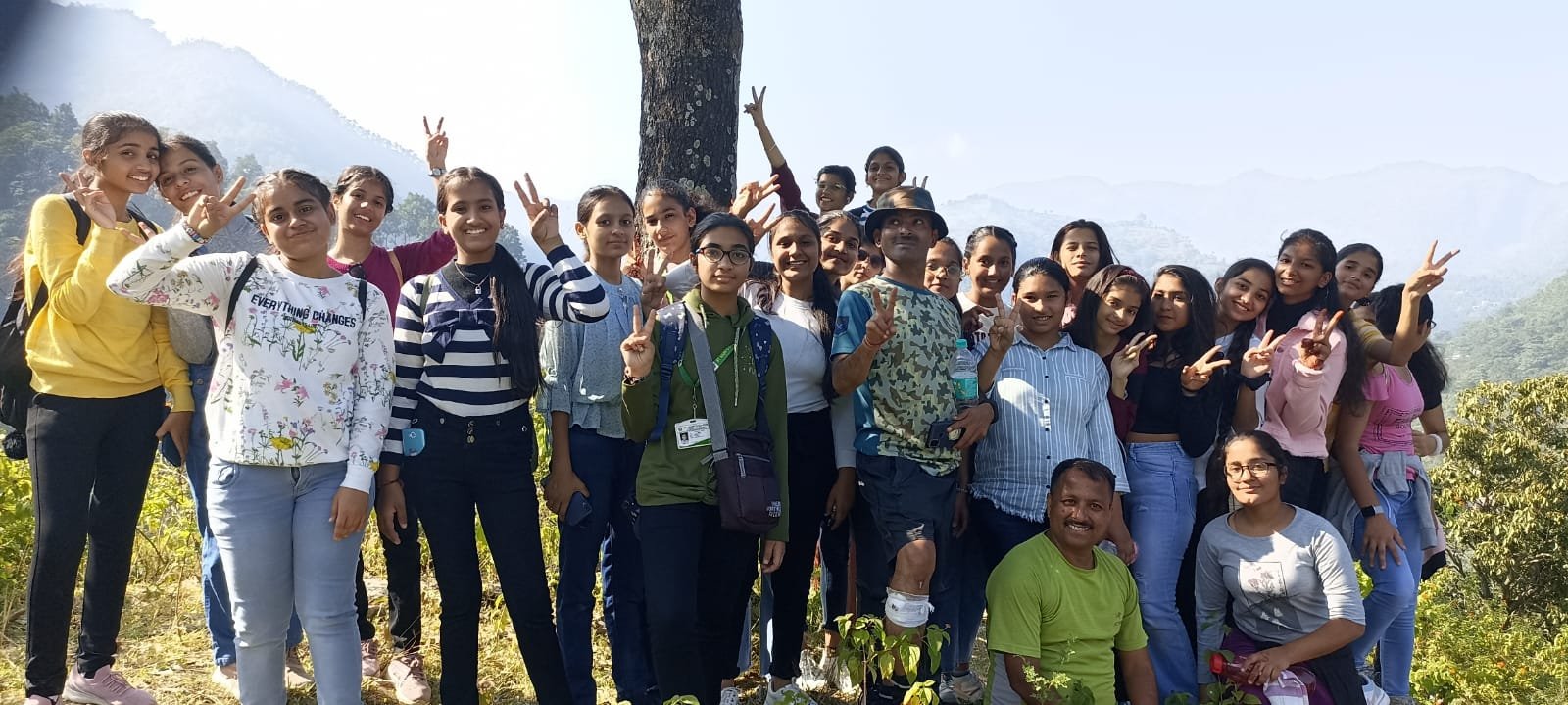 Students of St Mary's School, Hisar, Haryana at Tiger Estate, Mohanchatti